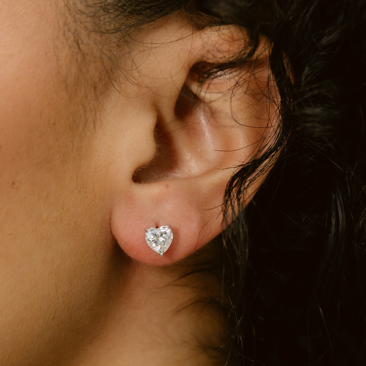 Heart Earrings S925 Moissanite