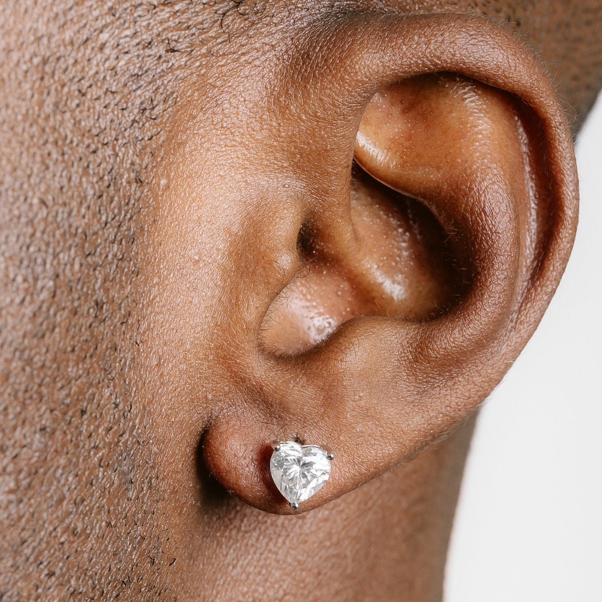 Moissanite Heart Earrings S925