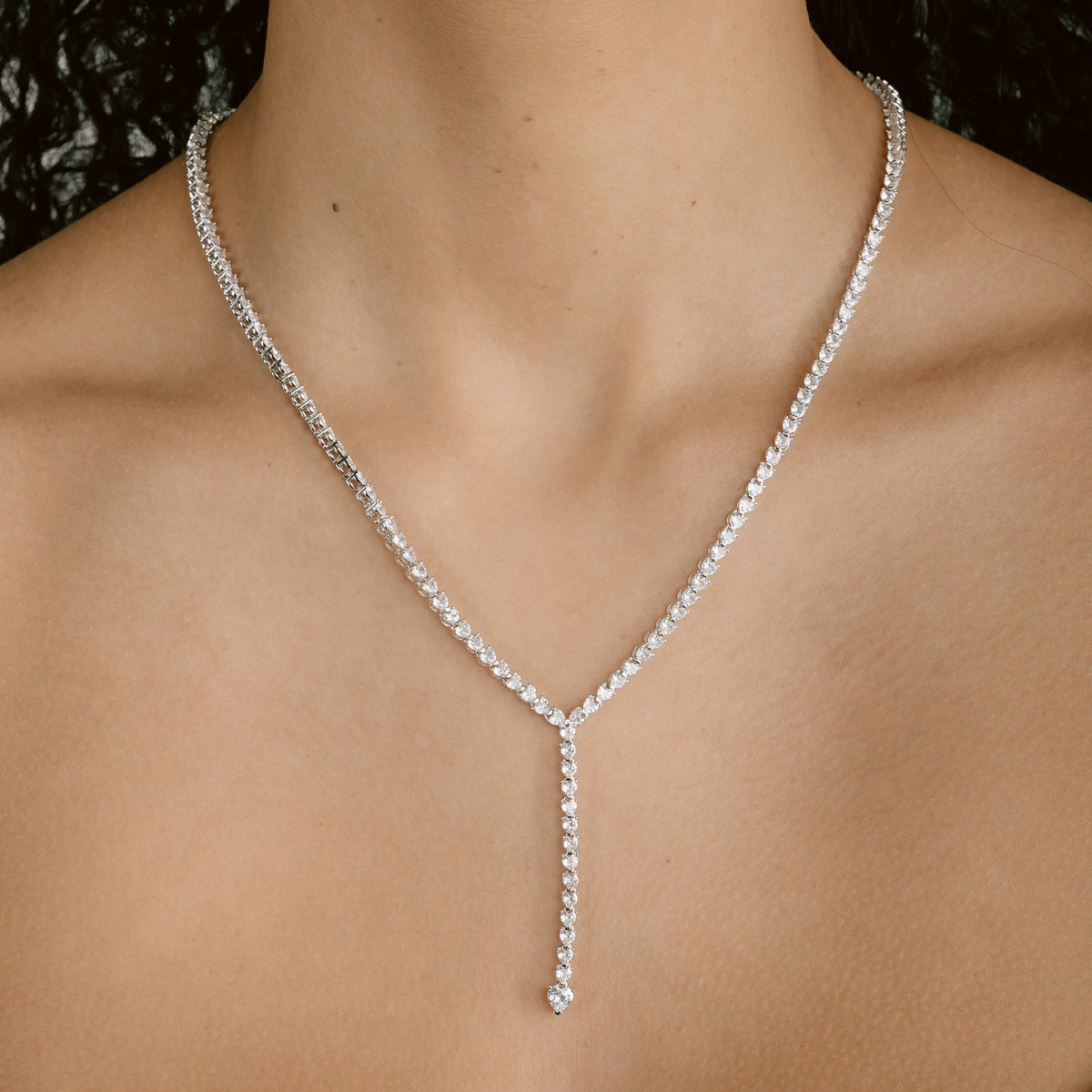 Heartcut Flooded Chain White Gold