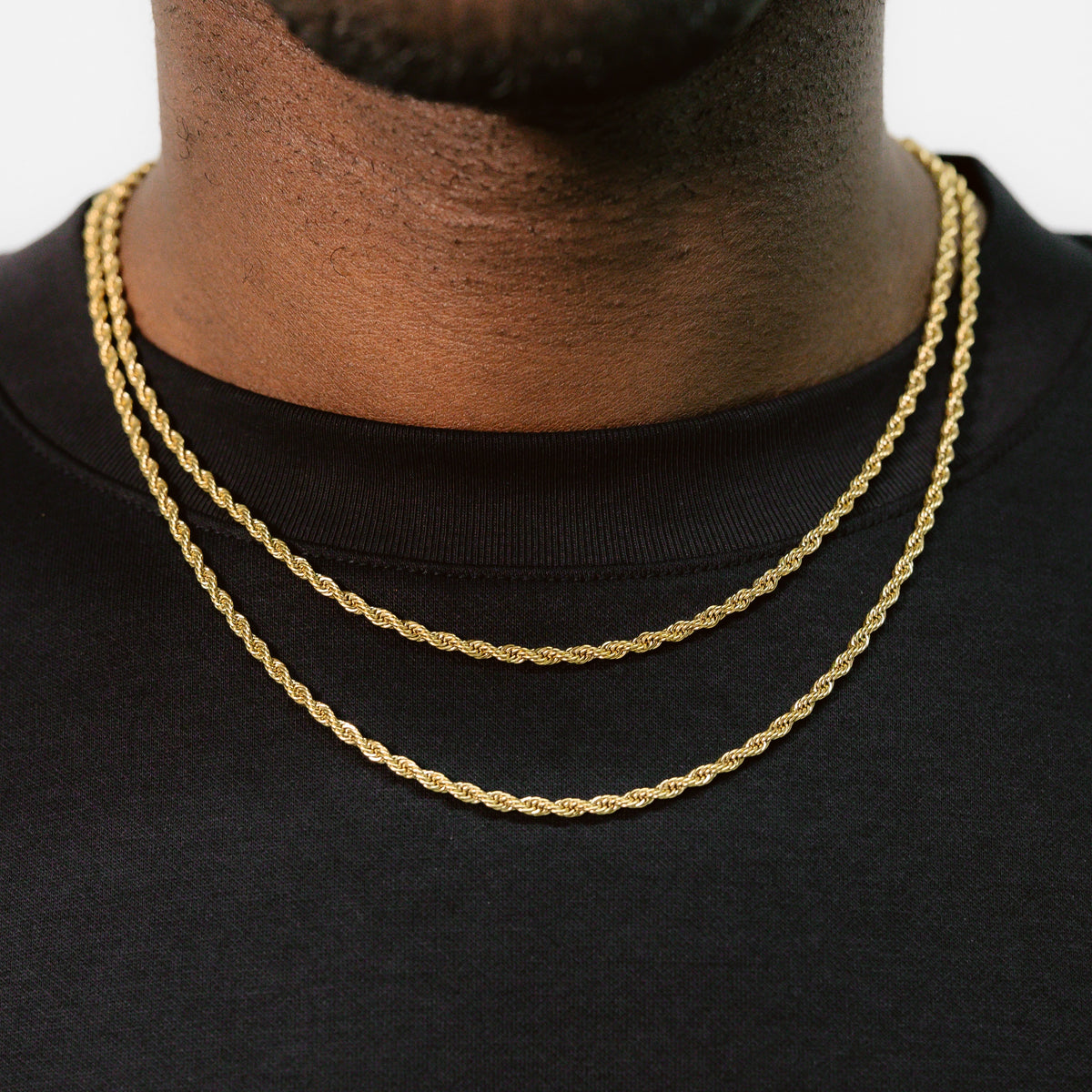 3mm Rope Chains Bundle 18k Gold