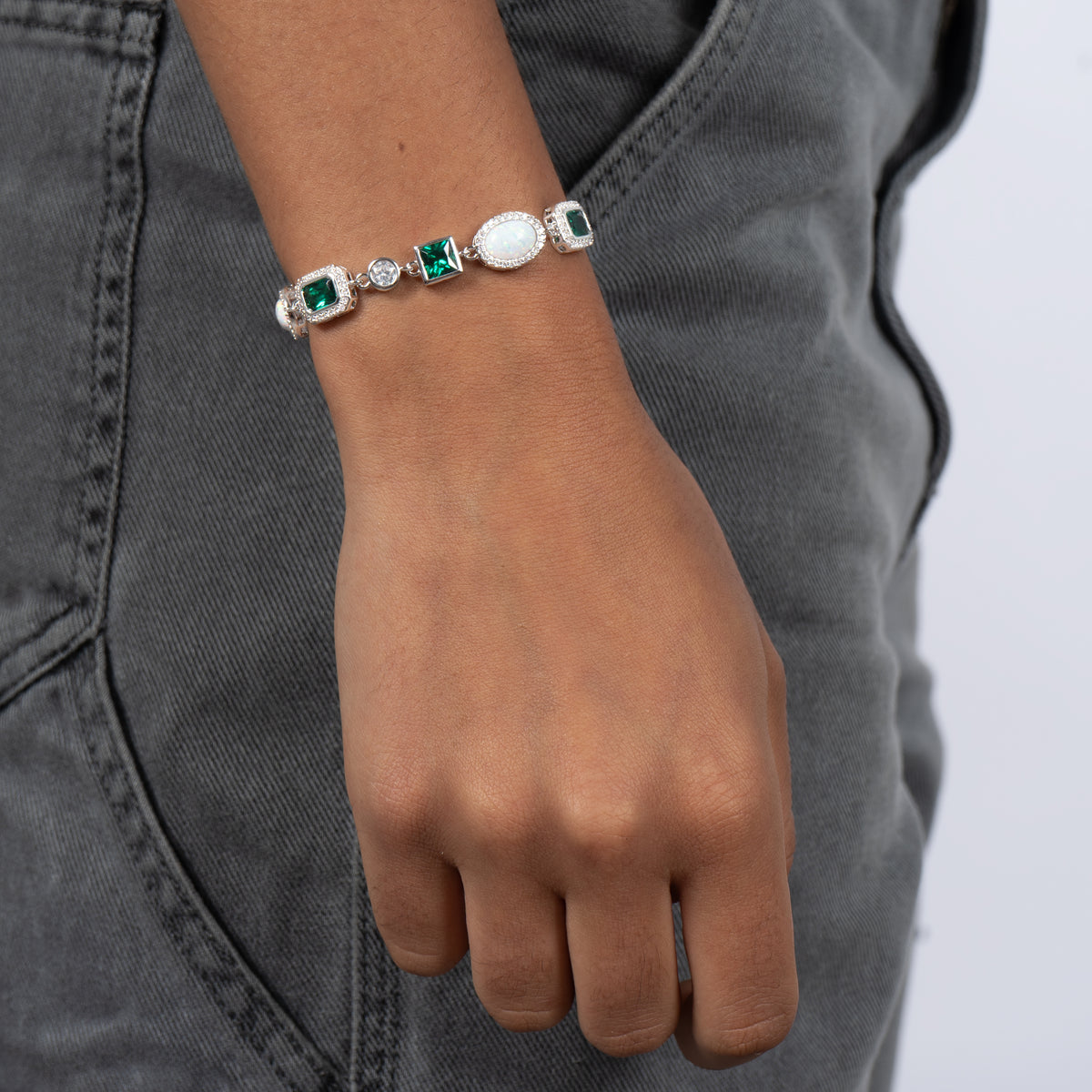 Opal Green Gemstone Bracelet