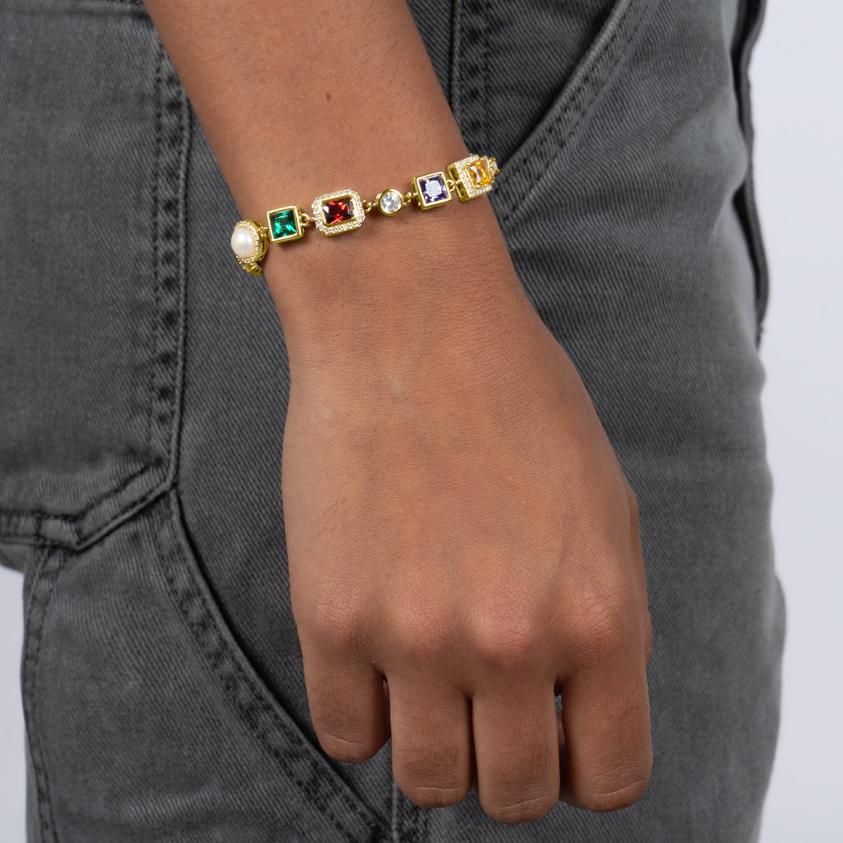 Multi Gemstone Bracelet 18k Gold