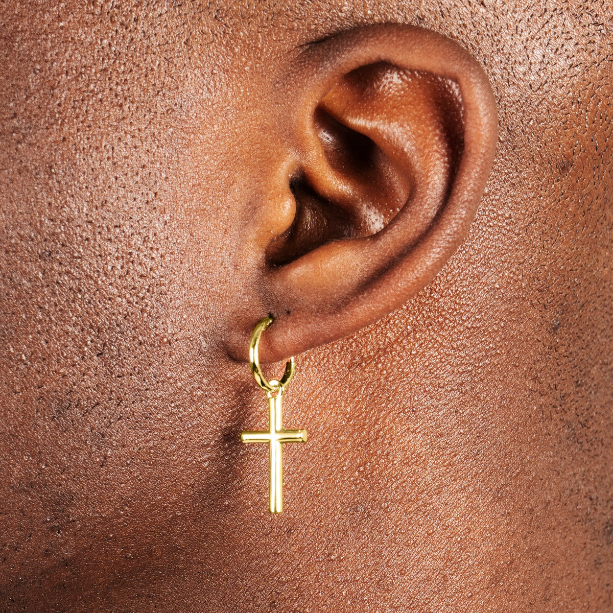 Cross Earrings 18k Gold