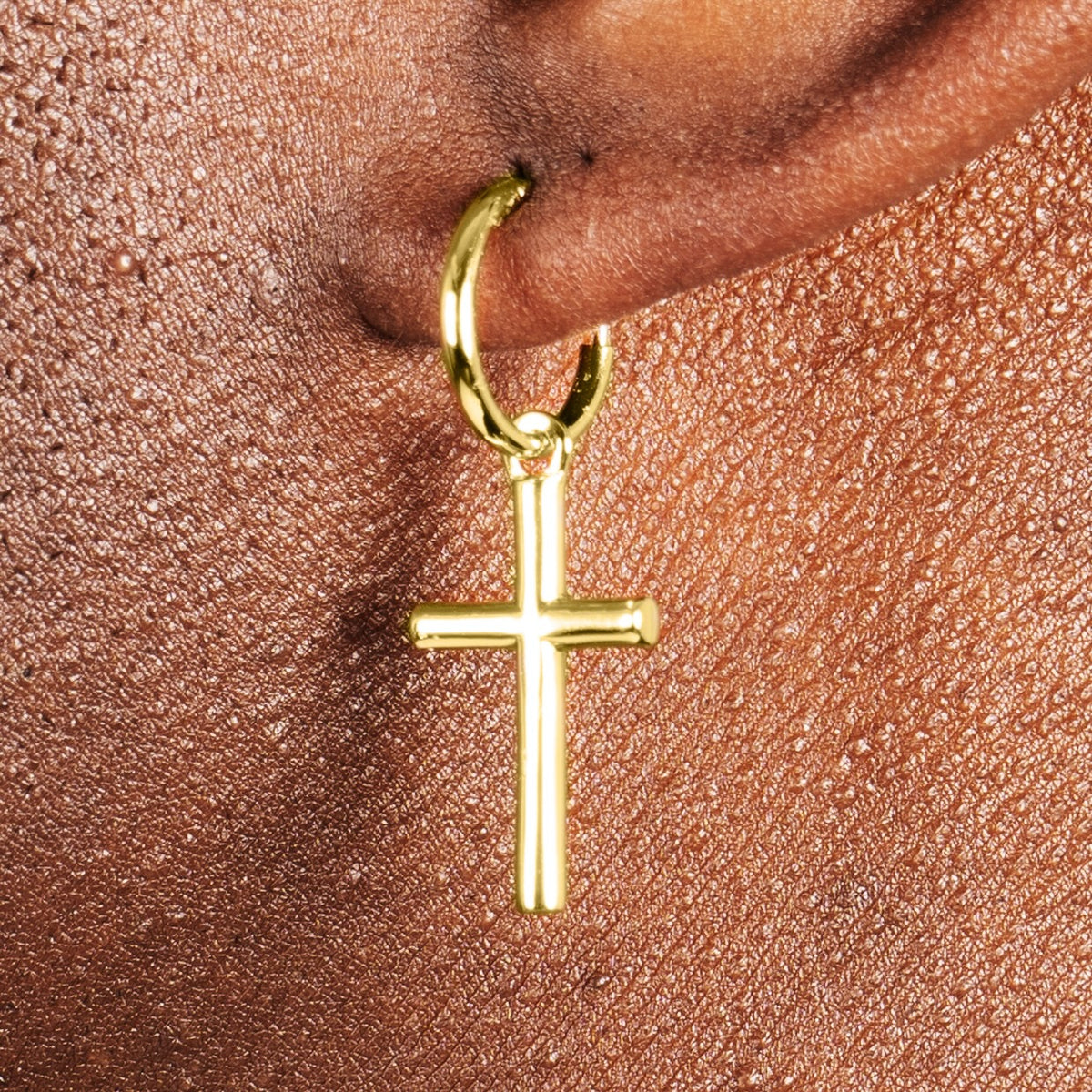 Cross Earrings 18k Gold