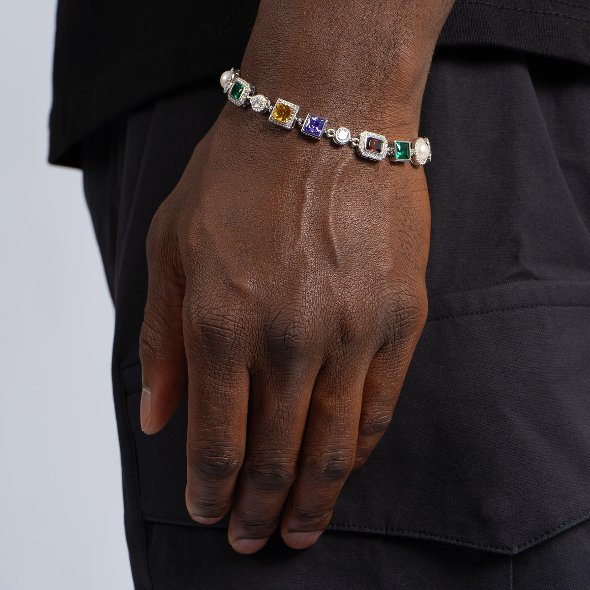 Multi Gemstone Bracelet White Gold