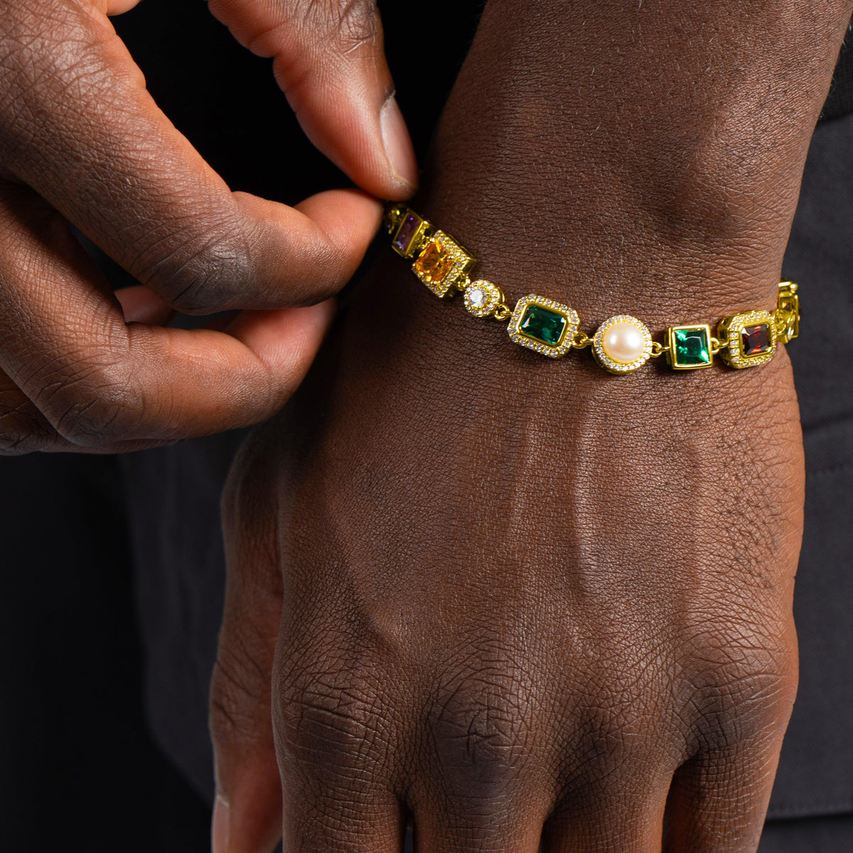 Multi Gemstone Bracelet Gold