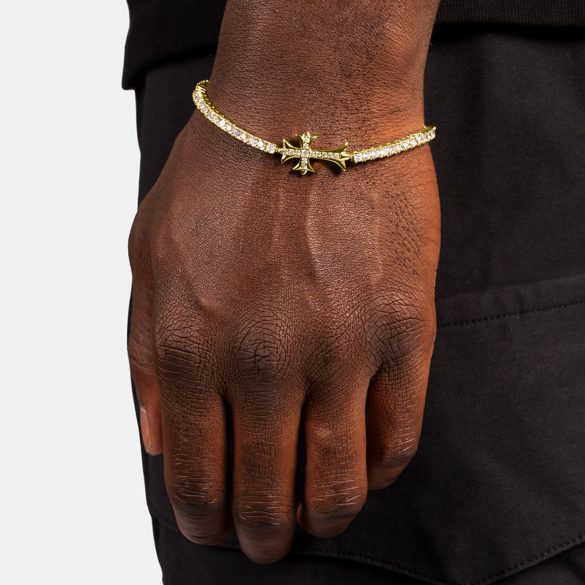 Vintage Cross Tennis Bracelet Gold