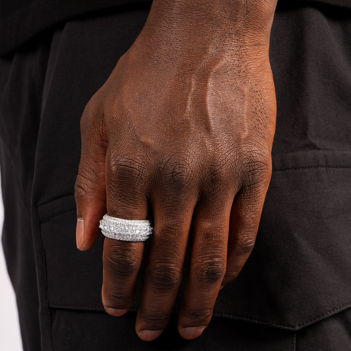 Layered Diamond Ring White Gold