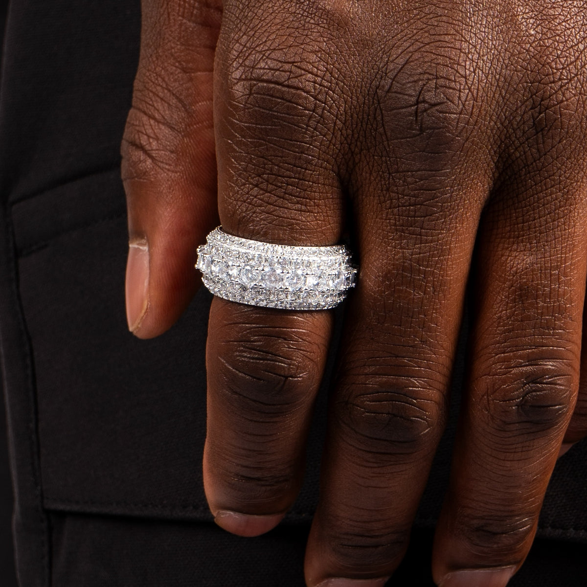 Layered Diamond Ring White Gold