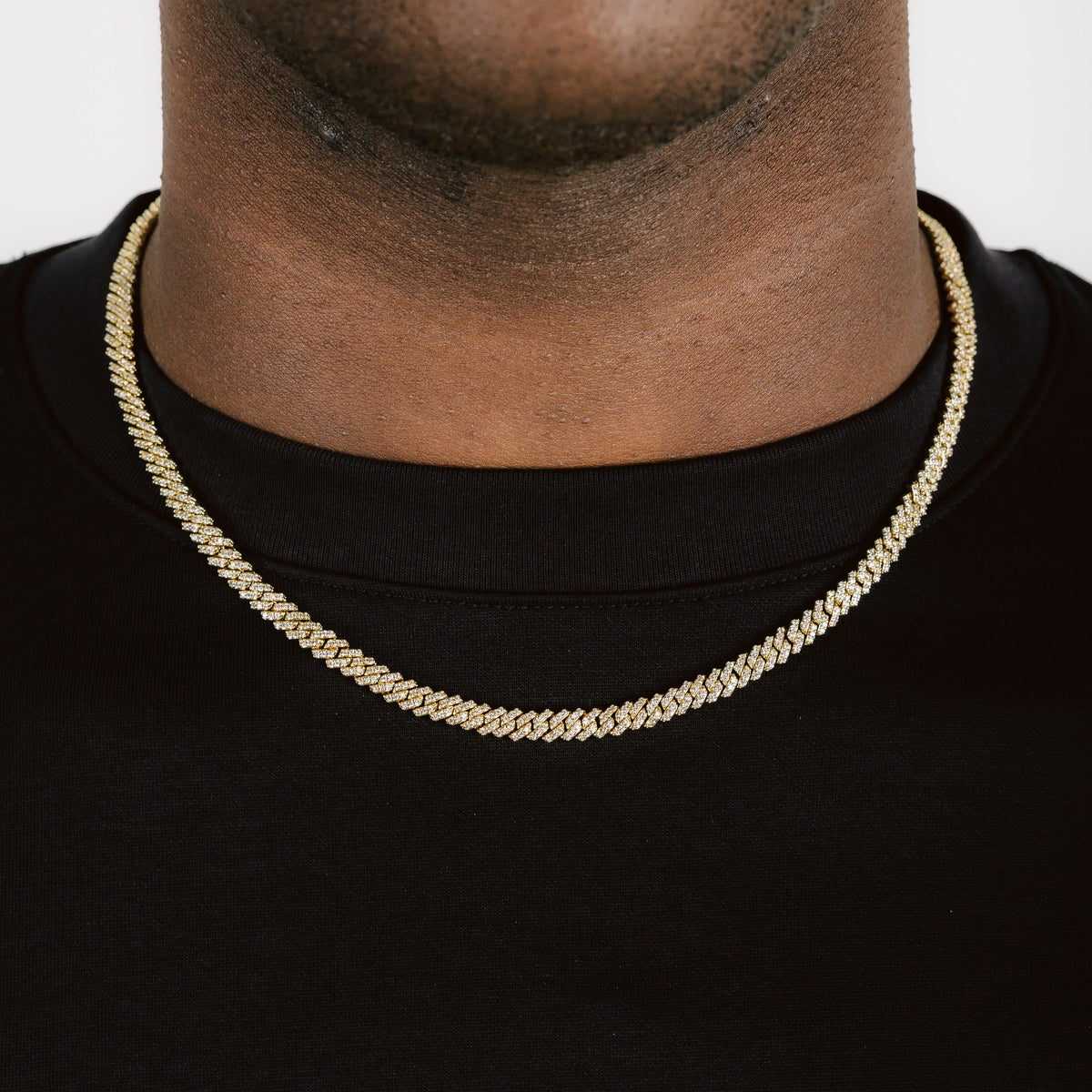 5mm Diamond Prong Cuban 18k Gold