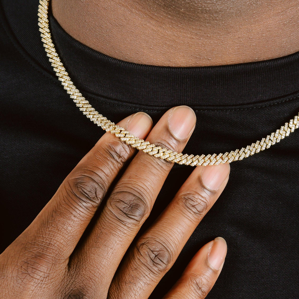 5mm Diamond Prong Cuban 18k Gold