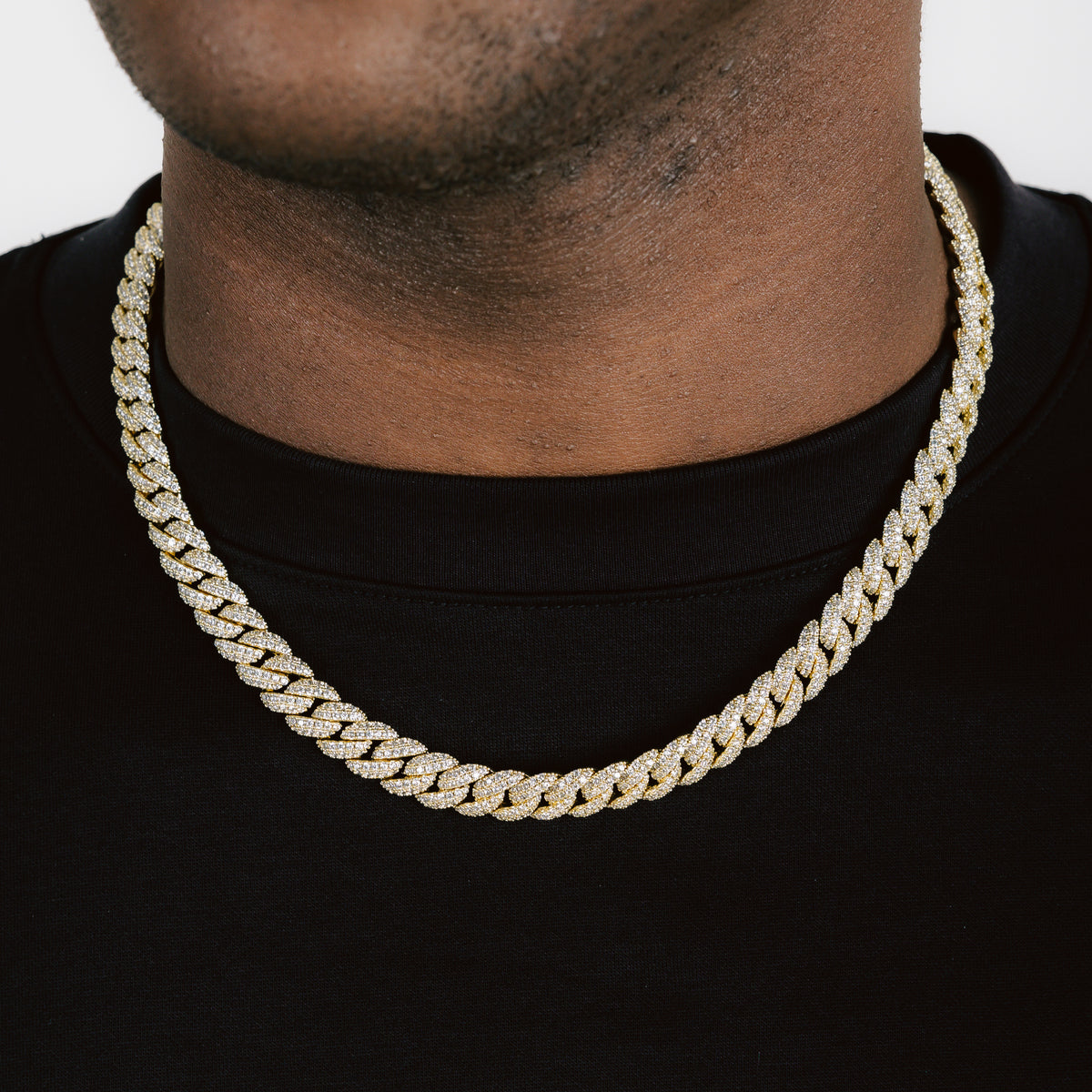 Mens Cuban Link Chain Female Diamond Gold Silver Miami Cuban Necklace Iced  Out Chain 8mm Hip Hop Rapper Jewelry Gift for Men Women - Walmart.com