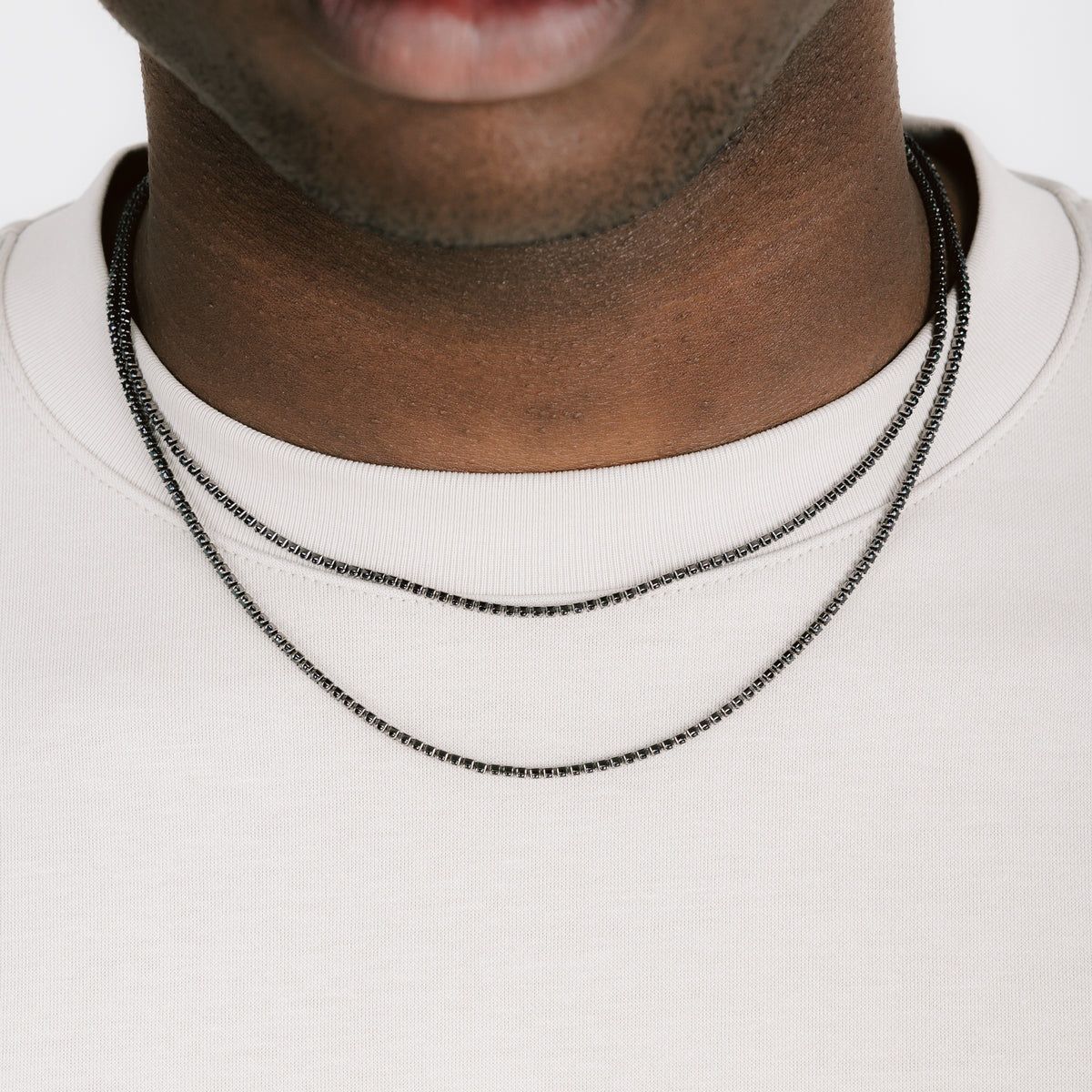 Necklace Chain Only, Chain Necklace Men Black, Box Chain Necklace, 2mm  Black Chain Necklace 18 Inches