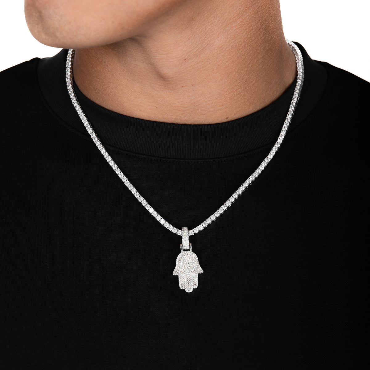 Slidable Necklace Extension Chain, Hamsa Hand