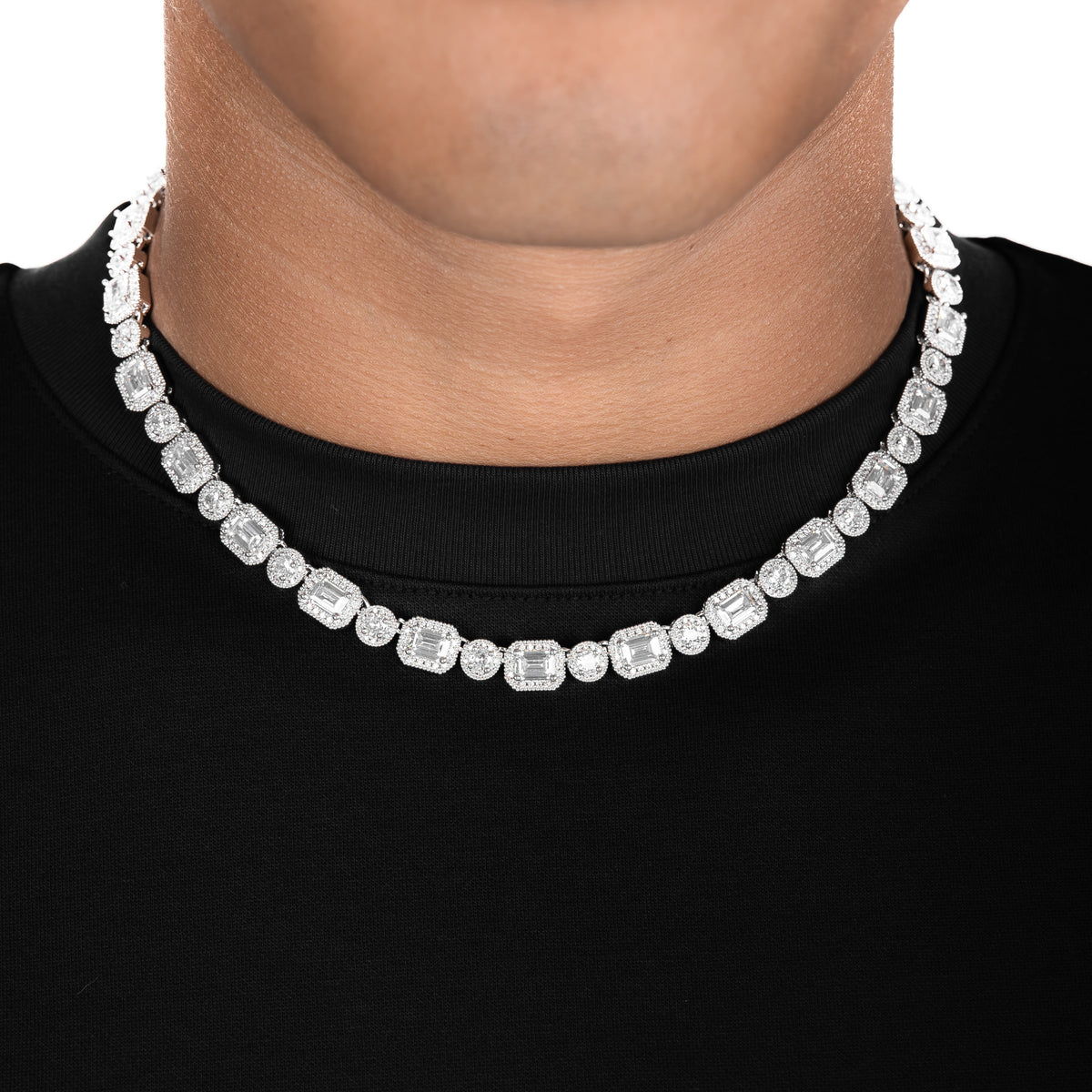 Clustered Crystal and Bead Tennis Necklace - NCF5BGSRC - Sorrelli