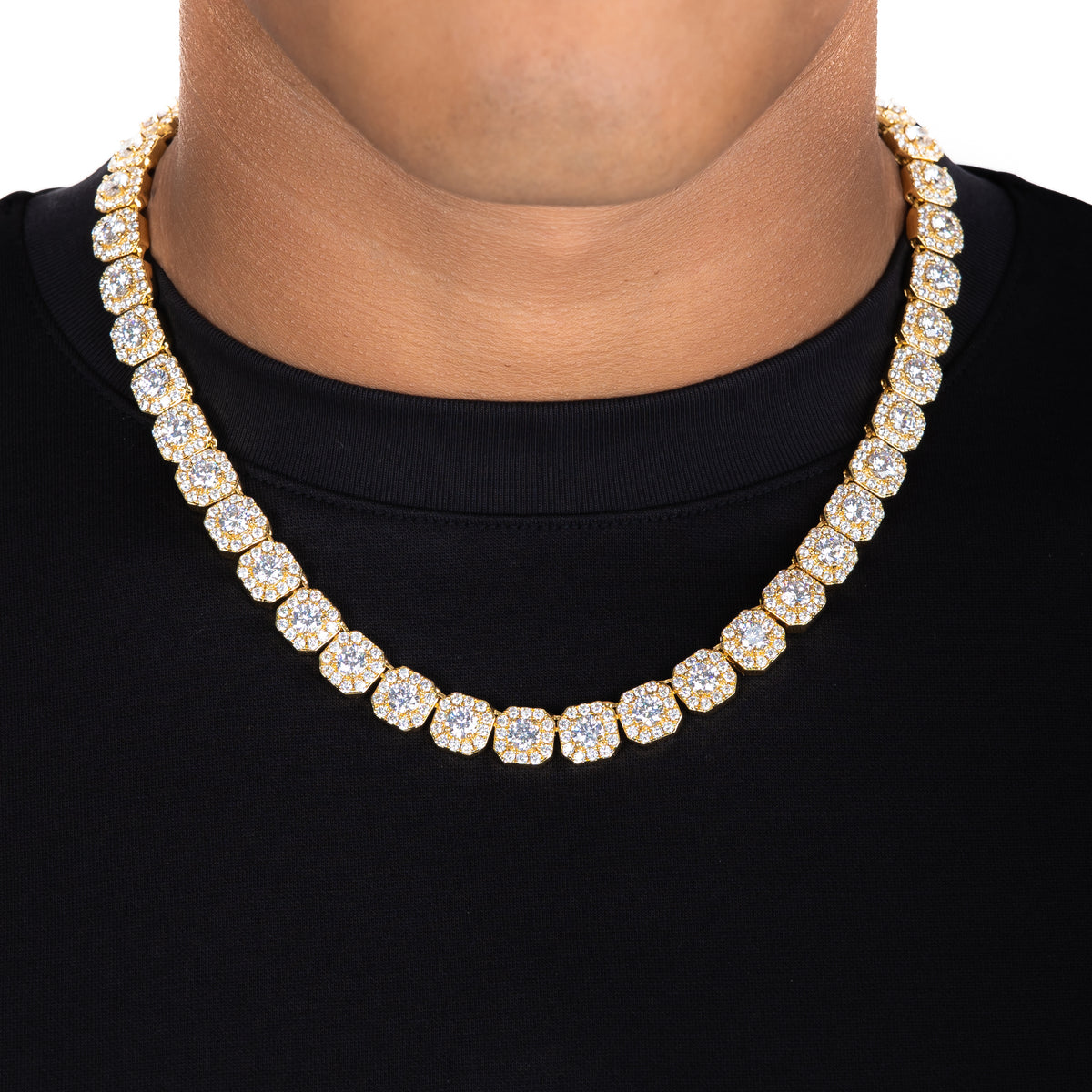 Clustered Tennis Chain 18k Gold