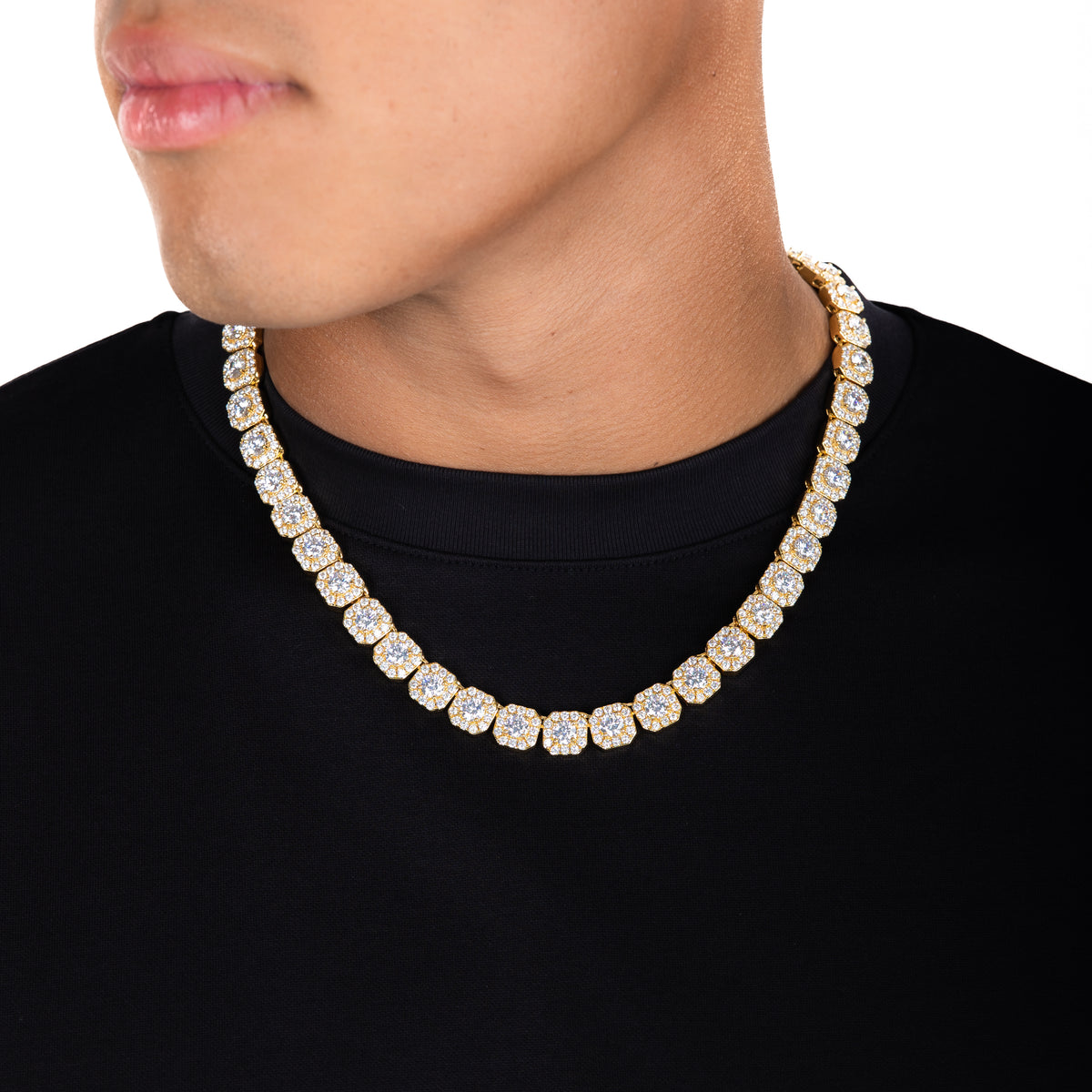 Clustered Tennis Chain 18k Gold