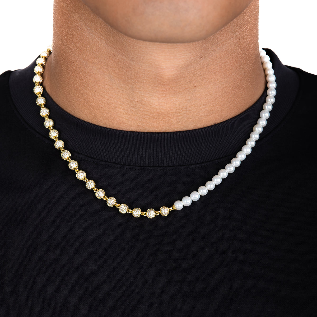 Diamond Pearl Chain 18k Gold