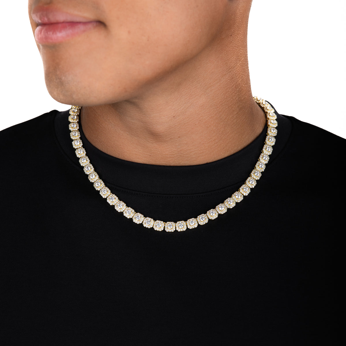 Micro Clustered Tennis Chain 18k Gold