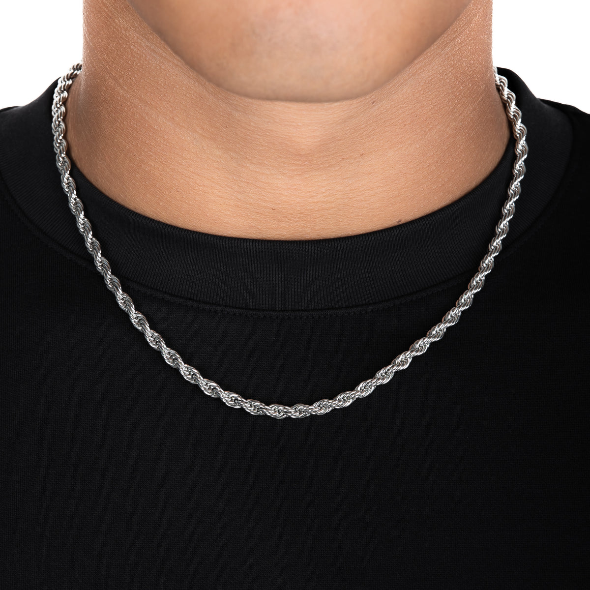 5mm Rope Chain White Gold