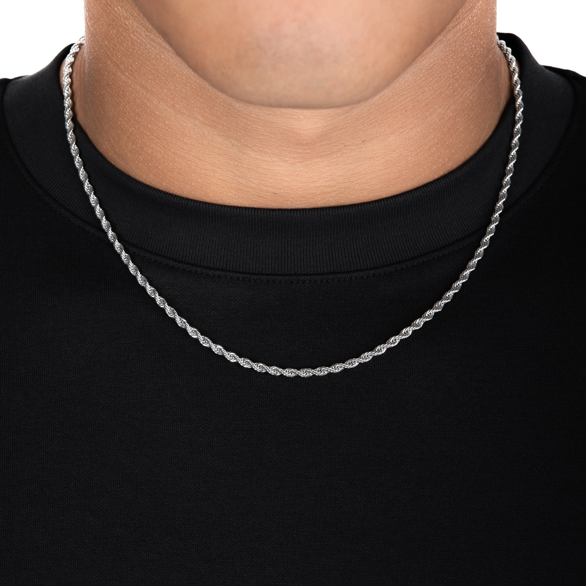 3mm Rope Chain White Gold