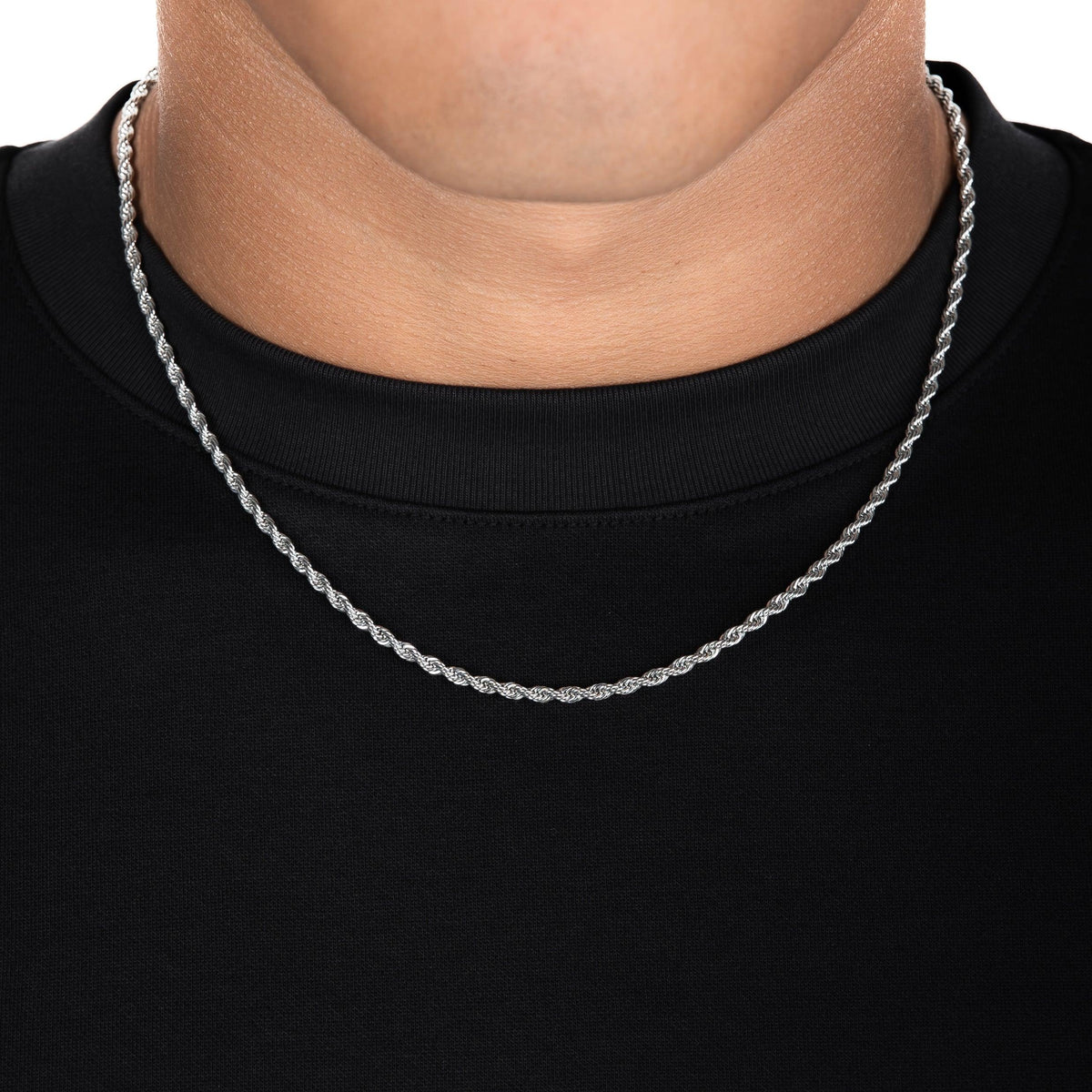 Rope Chain 3mm White Gold | 6 ICE, LLC