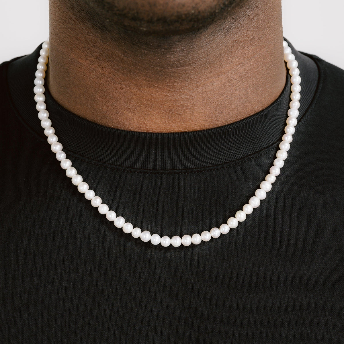 Pearl Necklace For Men | Pearl Chain For Men | Mens White Pearl Necklace