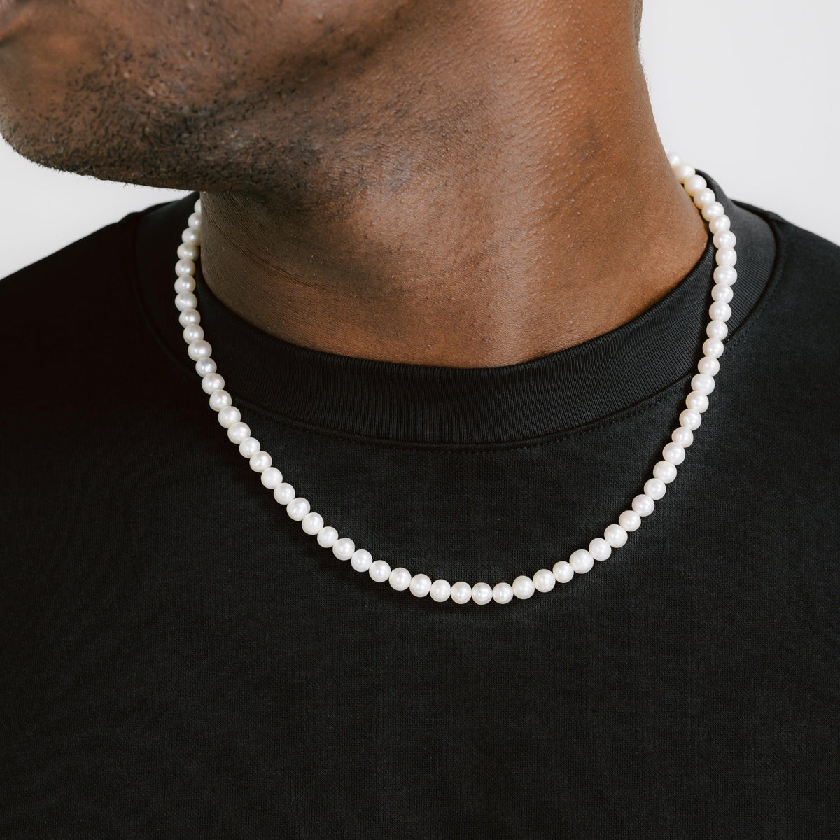 Pearl Necklace For Men | Pearl Chain For Men | Mens White Pearl Necklace