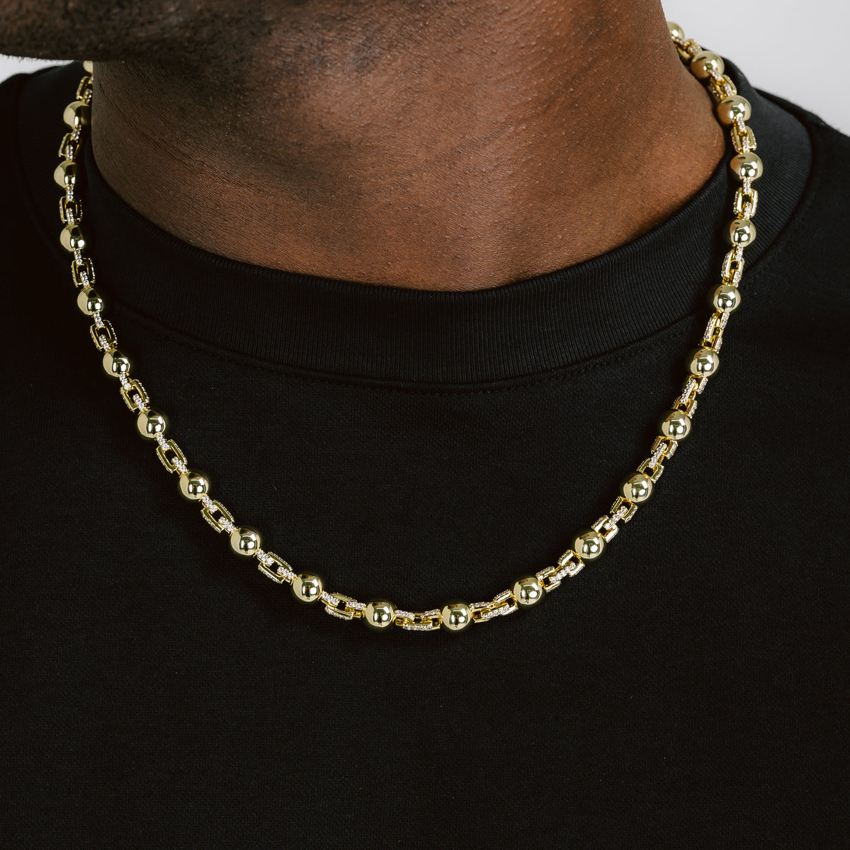 Cuffed Beads Chain 18k Gold