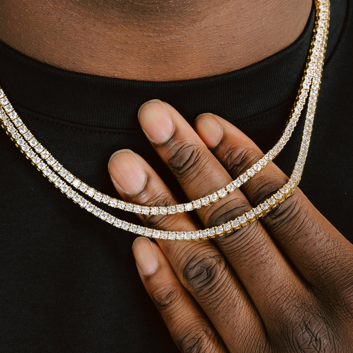 Tenise Chain 3mm Tennis Chain 18k Gold S925 Moissanite - 6 ICE