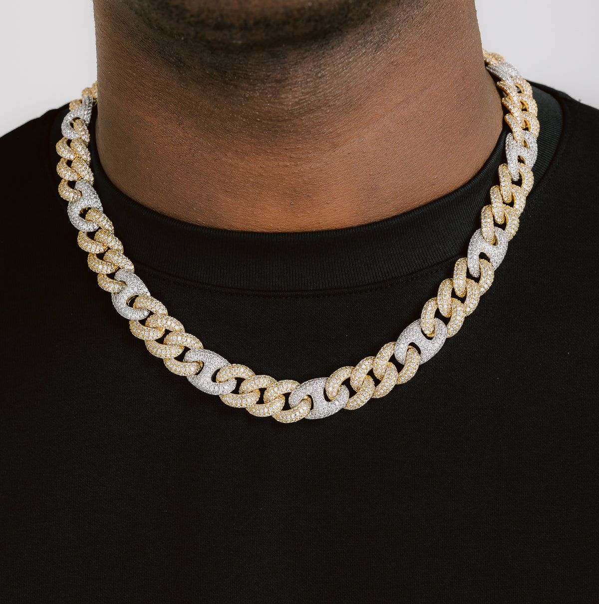 Nike Inspired Necklace Lettering Silver Gold Iced Out 