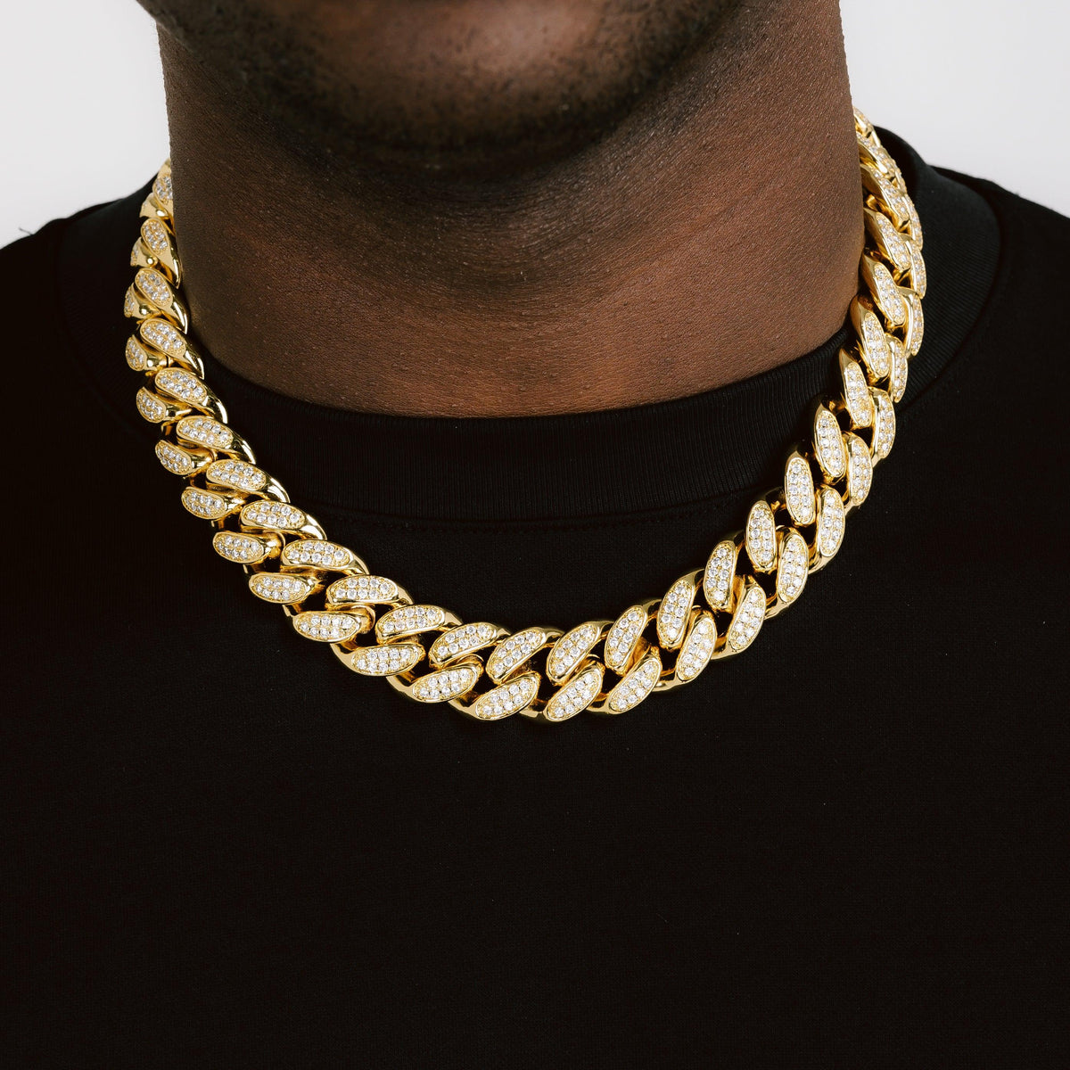 18k diamond cuban link chain Clearance