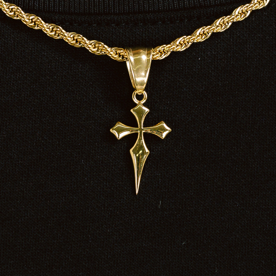 Dagger Cross Pendant 18k Gold