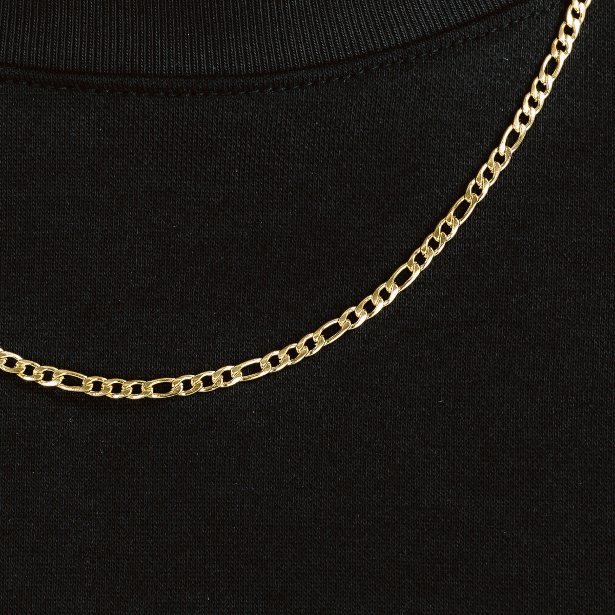 3mm Figaro Link Chain 18k Gold