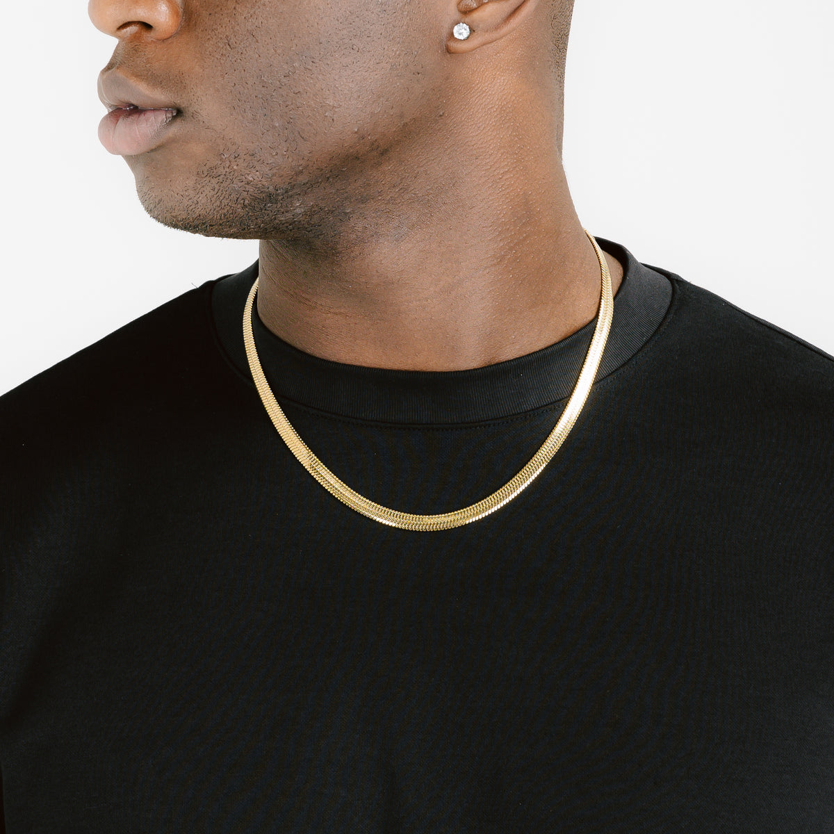 14K GOLD PLATED HERRINGBONE CHAIN NECKLACE(20