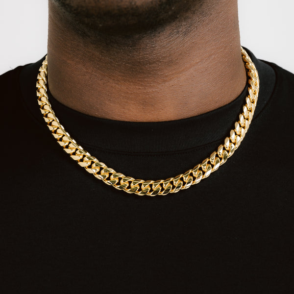 12mm Miami Cuban Chain 18k Gold | 6 ICE, LLC