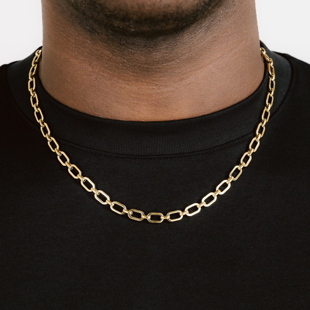Rolo Link Chain 18k Gold