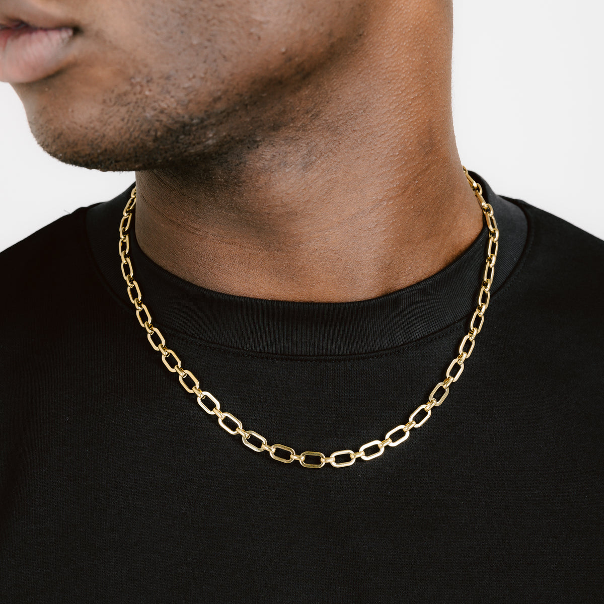 Rolo Link Chain 18k Gold