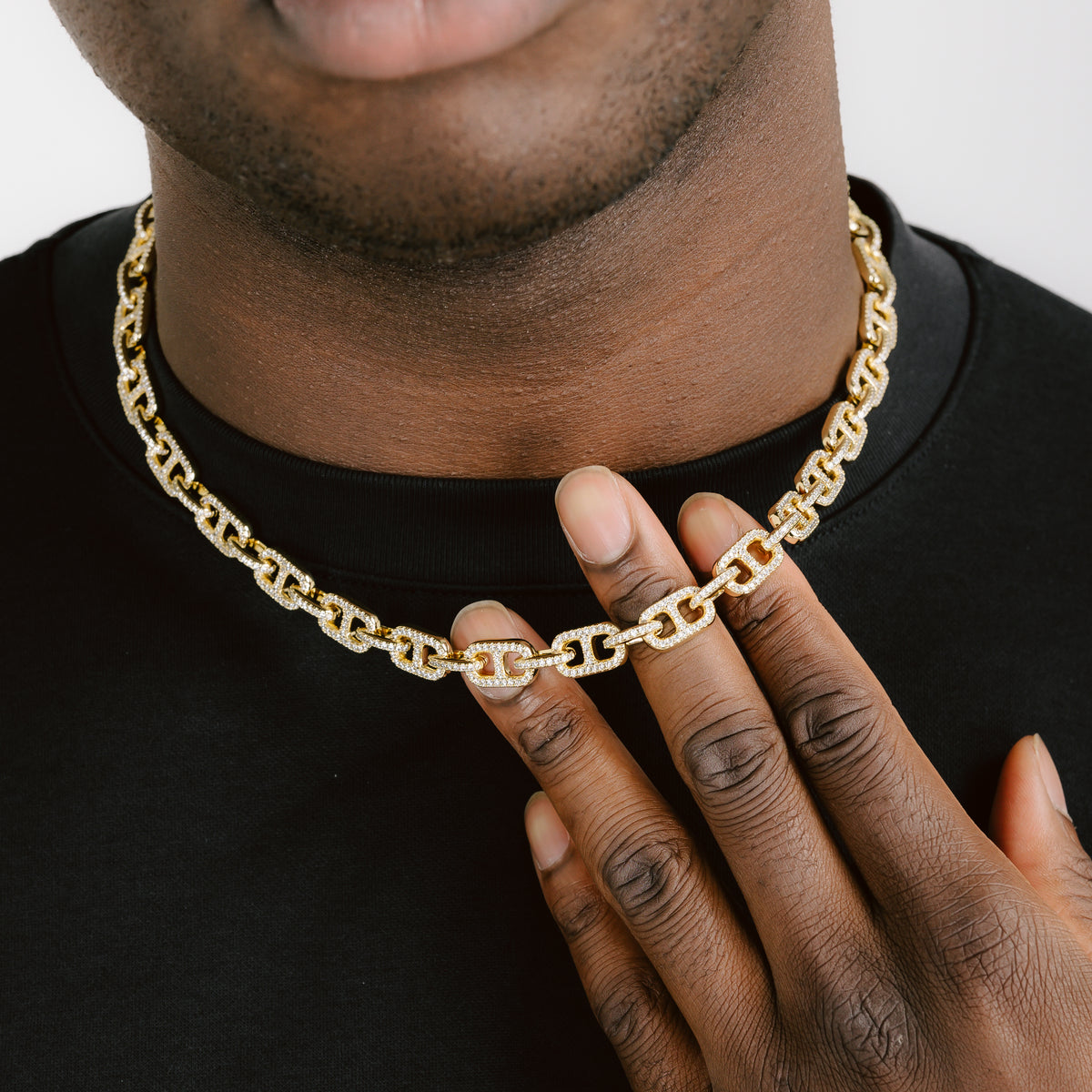 8mm G-Link Chain 18k Gold