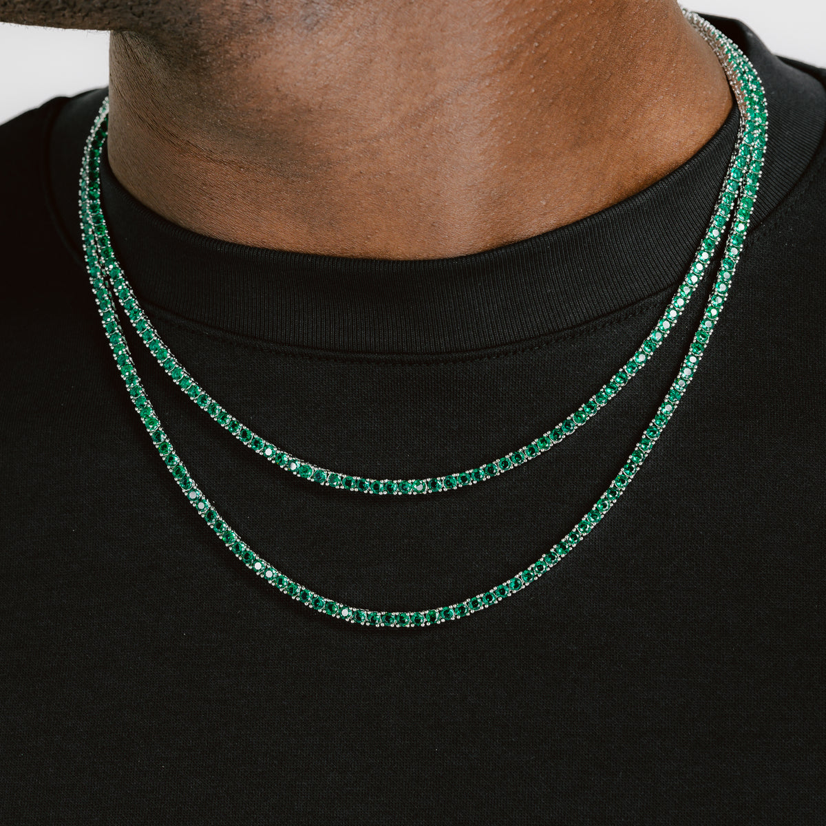 3mm Tennis Emerald Green Chain