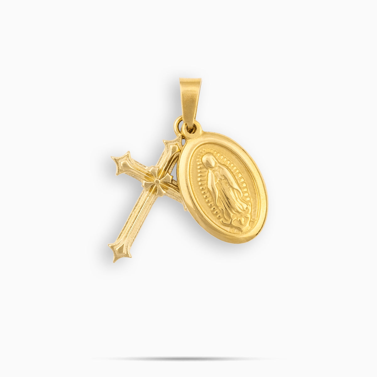 St.Mary & Cross Pendant Gold