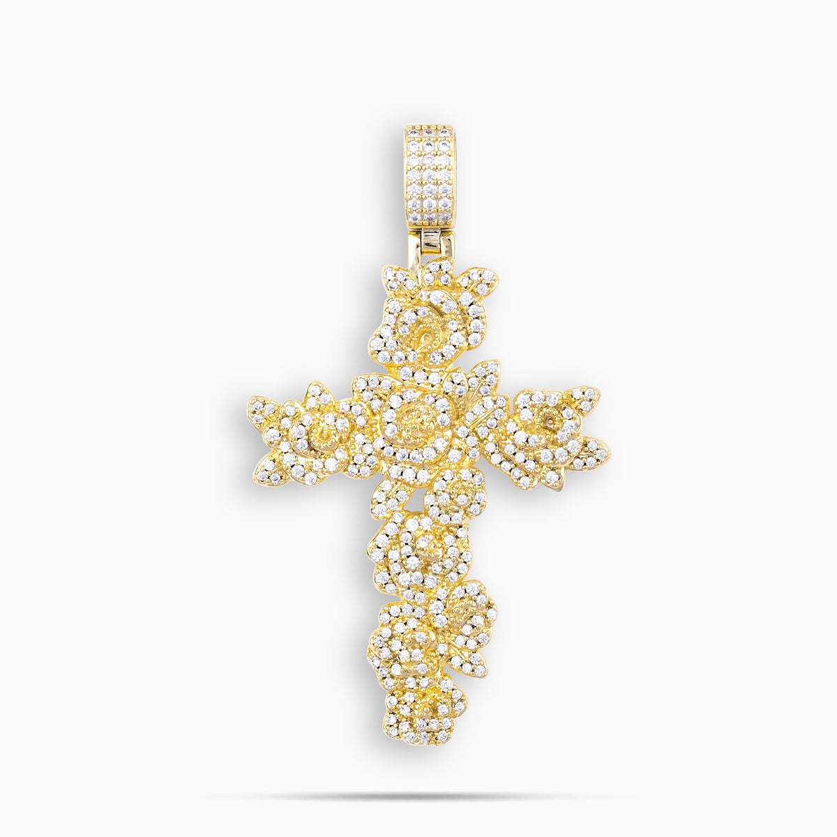 Rose Cross Pendant Gold