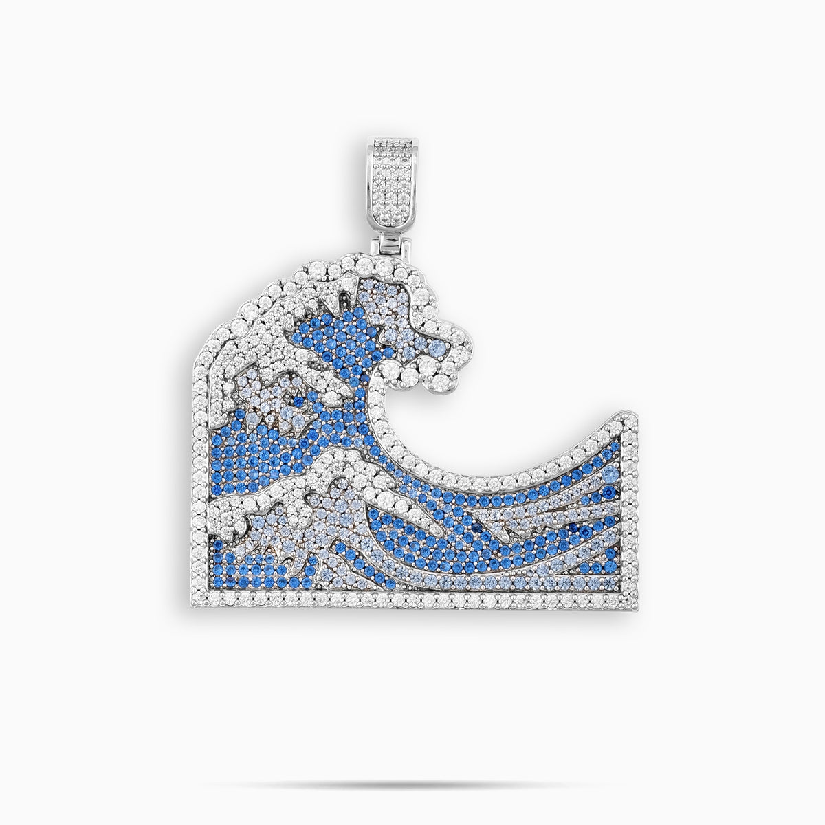 Wave Pendant w/ Blue Stones