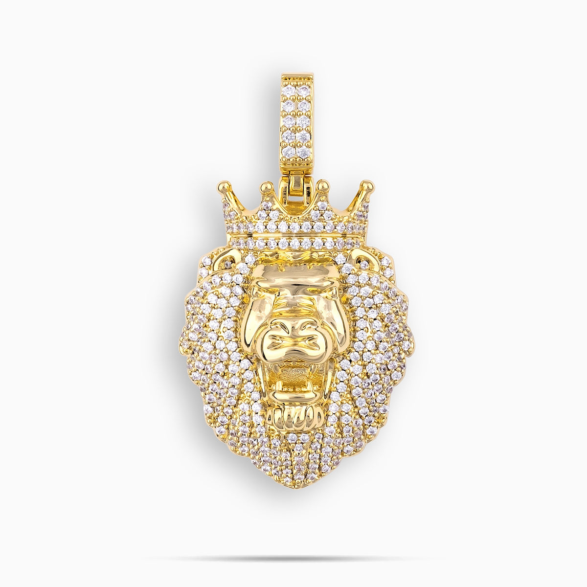 Moissanite Lion Pendant Gold