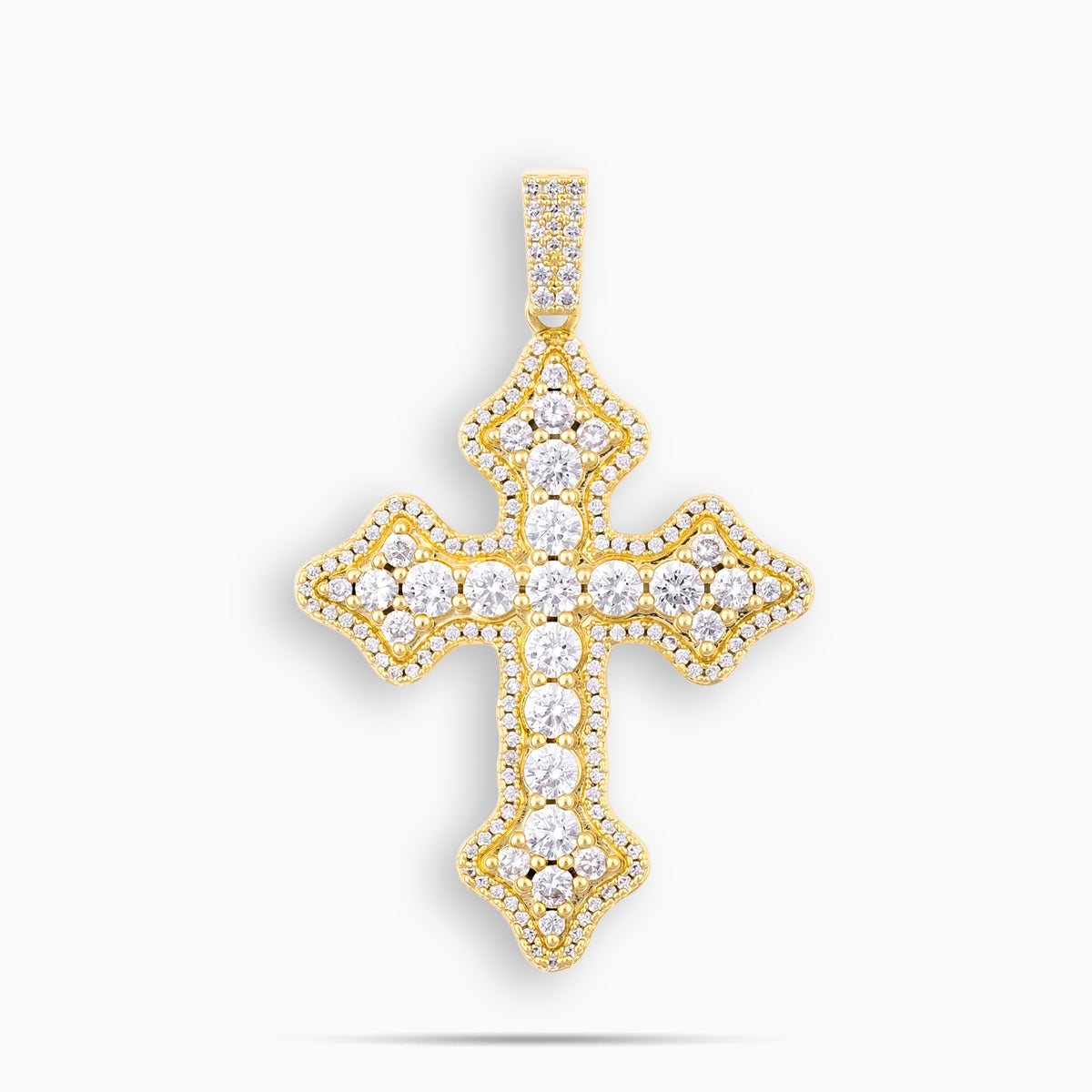 Clustered Cross Pendant Gold
