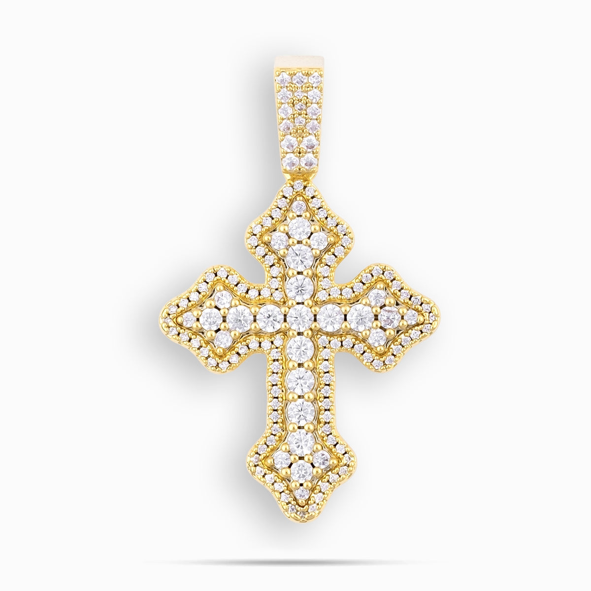 Cluster Micro Cross Pendant Gold