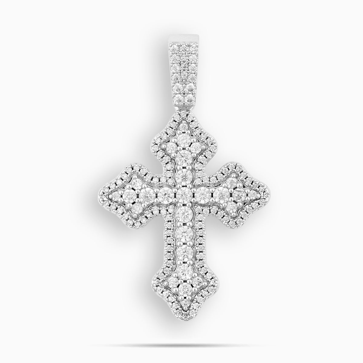 Clustered Cross Moissanite Pendant
