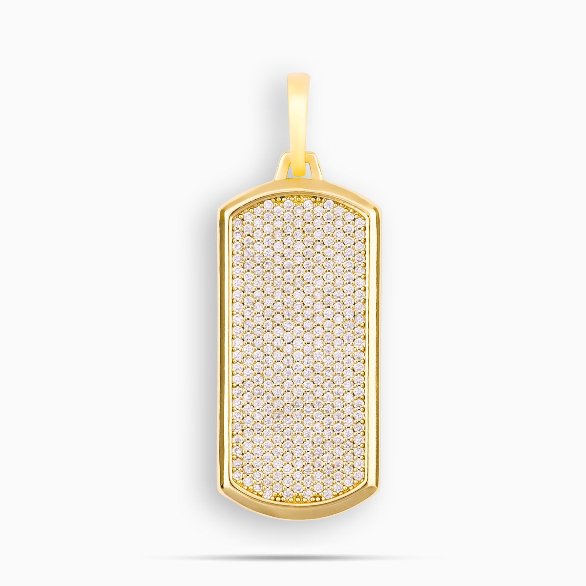 Dog Tag Moissanite Pendant Gold