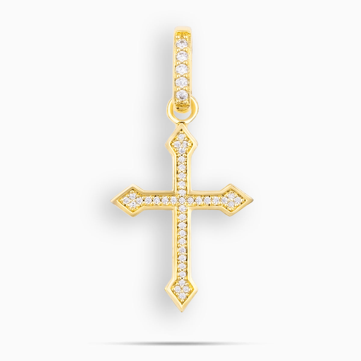 Moissanite Celtic Cross Pendant Gold