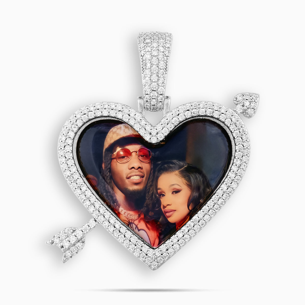 Arrow Heart Custom Picture Pendant